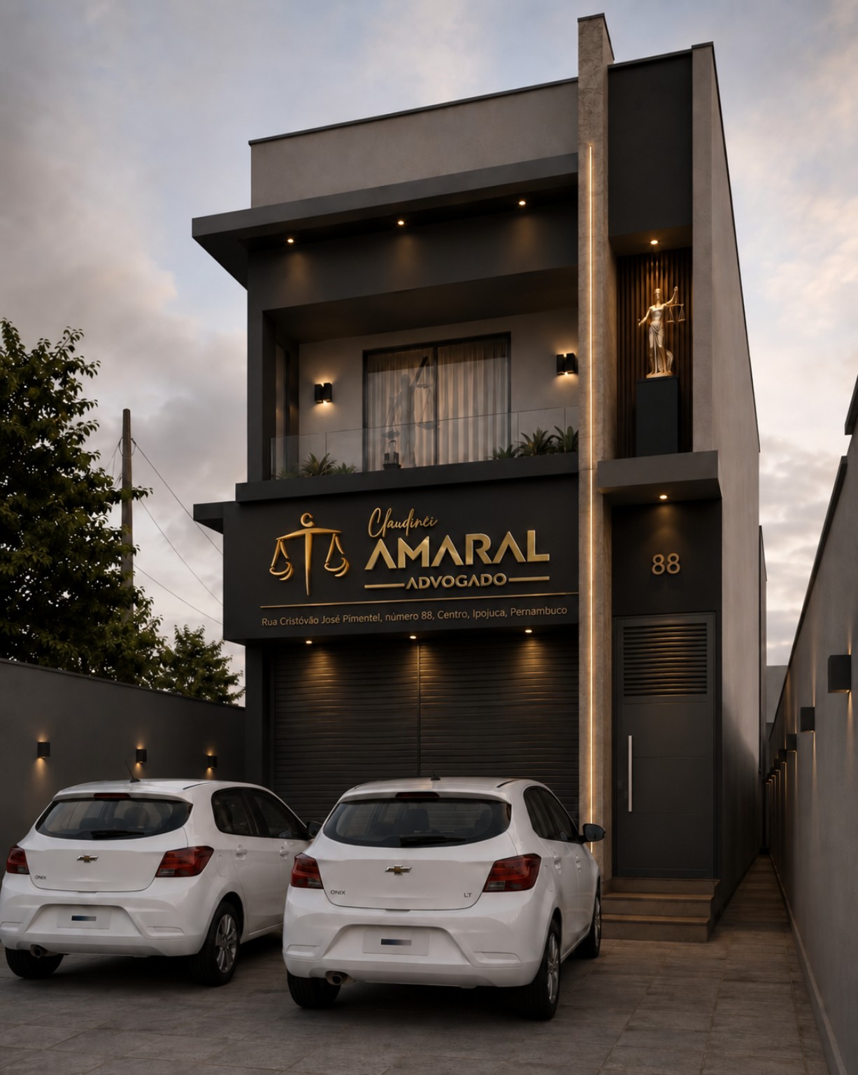 Projeto visual da fachada da Amaral Advocacia